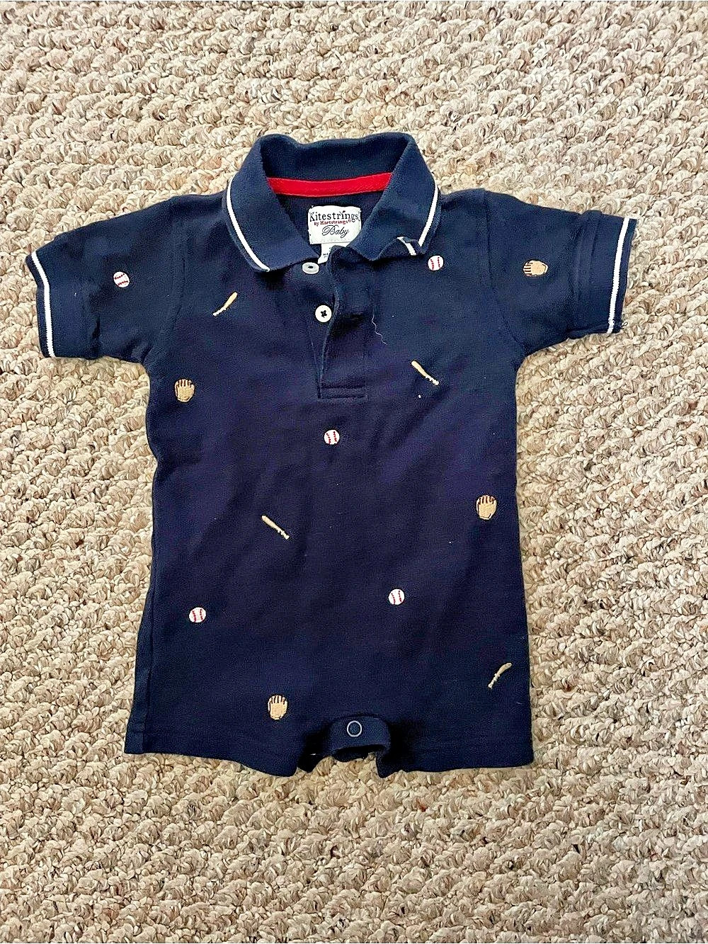 Kitestrings by Hartstrings Baby Boy “Polo”Romper Baby 3-6M